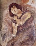Jules Pascin Lucy wearing the purple oil painting on canvas